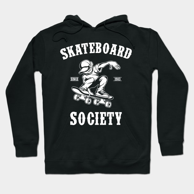 Skateboard Society Skate Sport Gift Hoodie by Delightful Designs